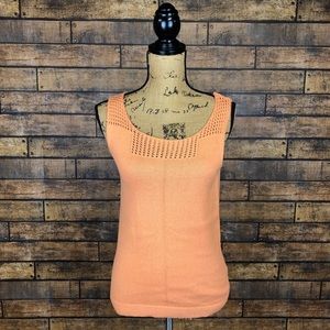 Chelsea & Theodore S Orange Knit Tank Top